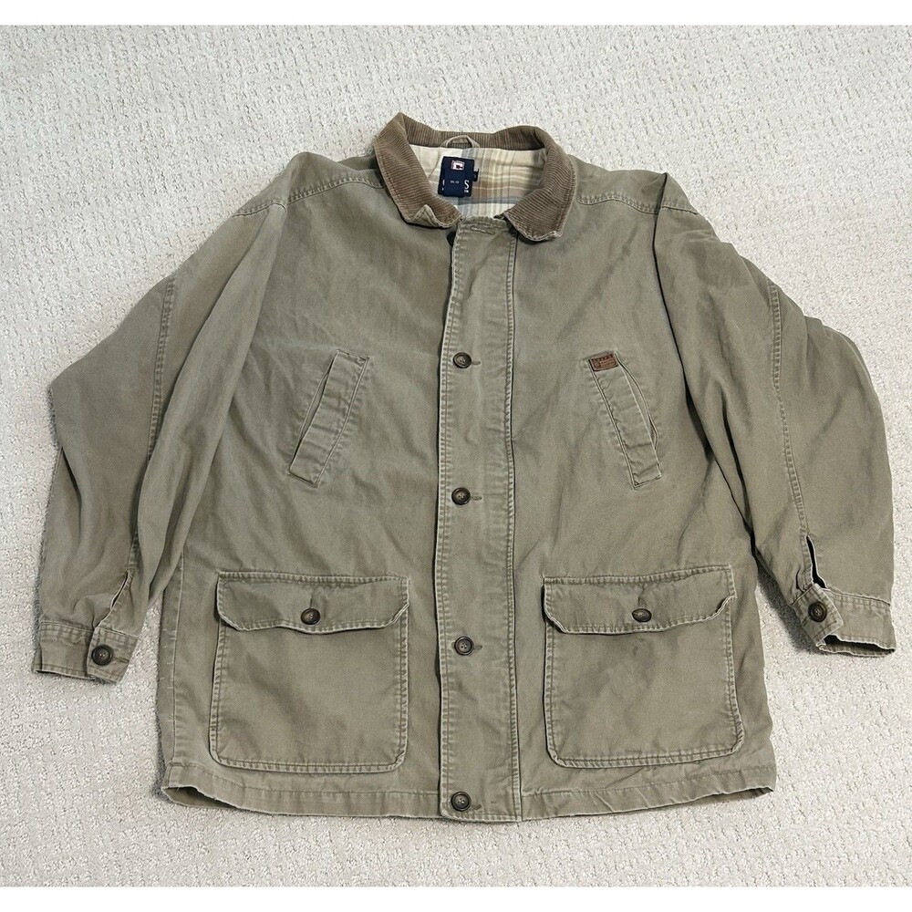 Vintage Chaps Ralph Lauren Light Brown Chore Coat Jacket Corduroy Collar Large - Picture 5 of 13